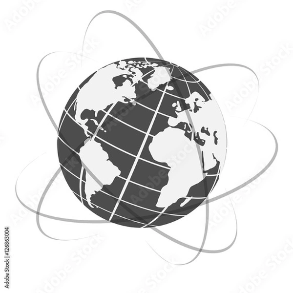 Fototapeta Vector globe icon of the world