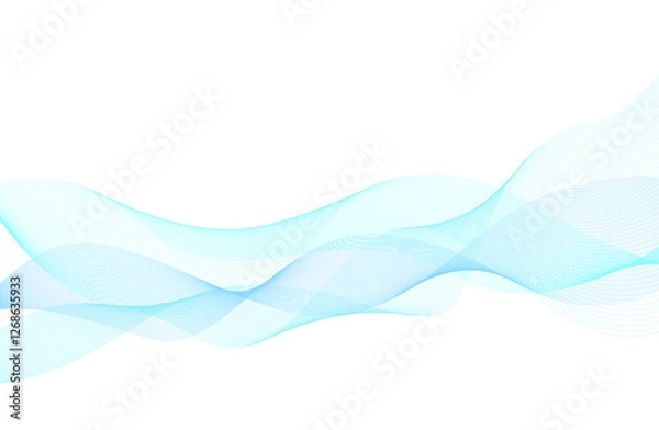 Fototapeta ウェーブ・曲線のベクターイラスト背景 水色 グリーン シンプル 波 