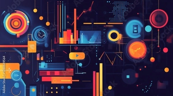 Fototapeta Abstract design showcasing key element of digital marketing campaign focusing automation segmentation analytics ar 169 no logo v 61 darya relaxed Create explore organize