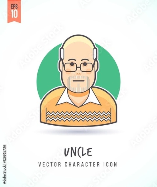 Fototapeta Man in sweater illustration People lifestyle and occupation. Colorful and stylish flat vector character icon