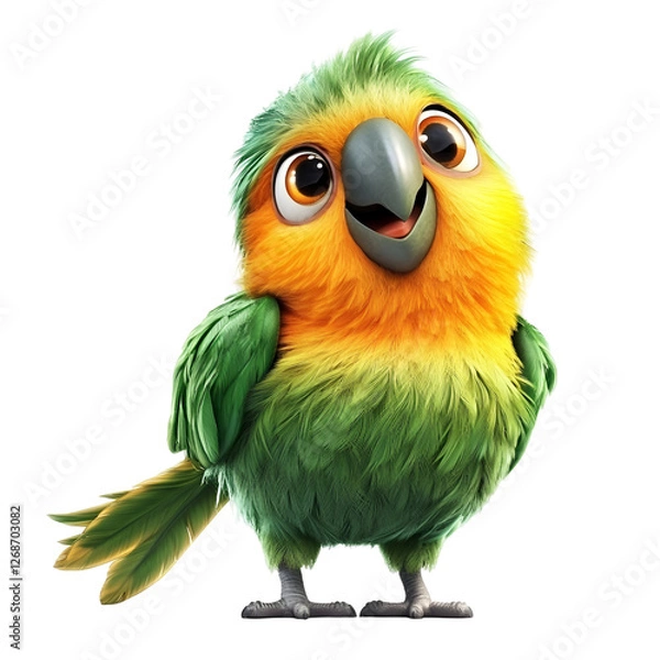 Fototapeta 3d parrot on a white background