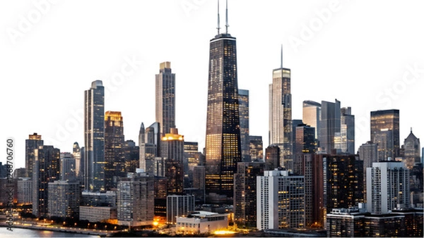 Obraz Chicago Skyline with Iconic Architecture and Sunset View