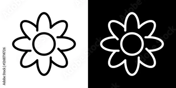 Fototapeta Flower icons vectors set in stroke line style.