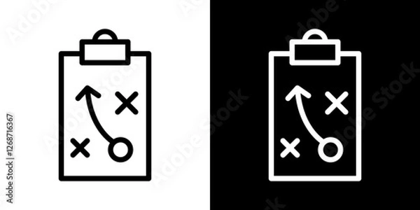 Fototapeta Tactics icons vectors set in stroke line style.