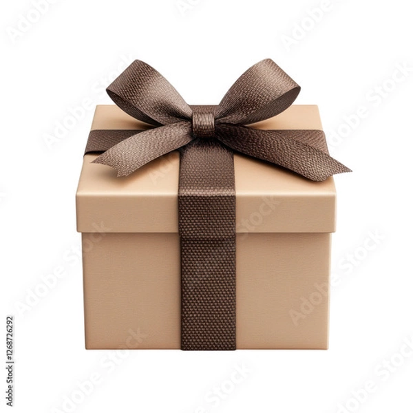 Fototapeta A neatly wrapped gift box adorned with a stylish ribbon, exuding a sense of elegance and anticipation.