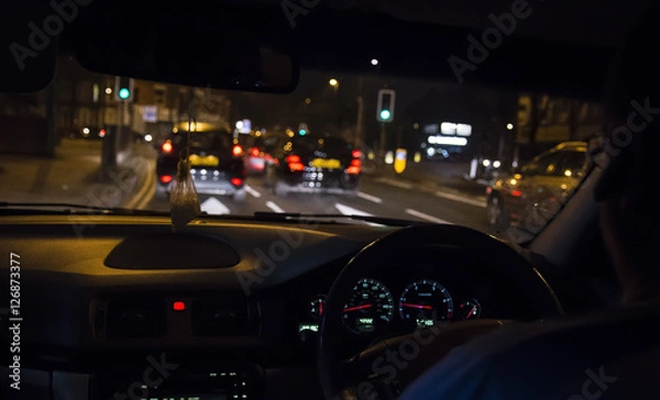 Obraz driving in the night - blur motion