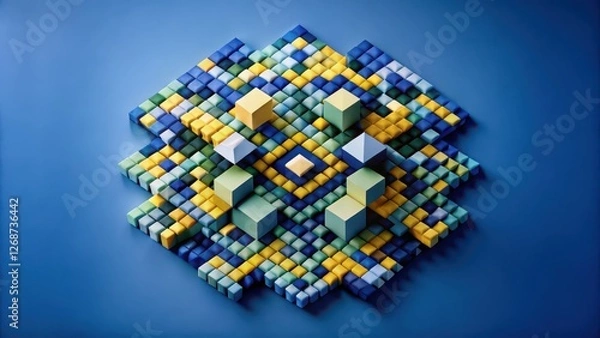 Fototapeta Abstract Geometric Pattern with Cubes