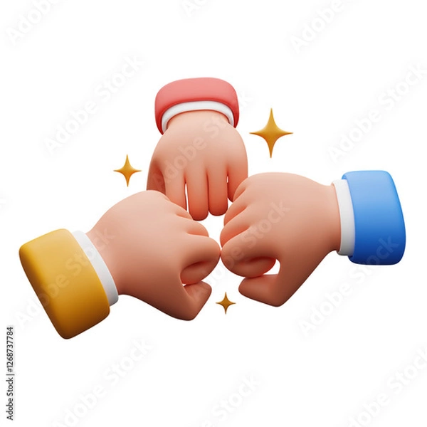 Obraz Teamwork hand gesture 3d illustration
