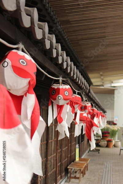 Fototapeta 『金魚ちょうちん』柳井市白壁の町並み  山口県観光