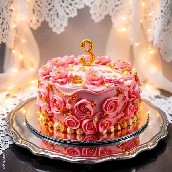 Obraz 3rd Birthday cake