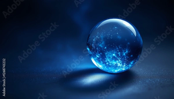 Obraz crystal ball on dark background