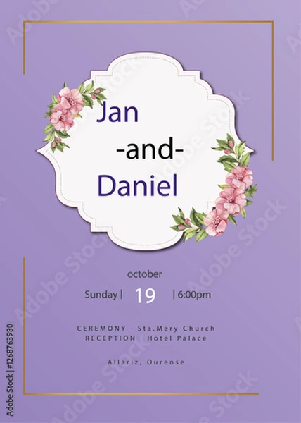 Obraz Beautiful wedding invitation cards