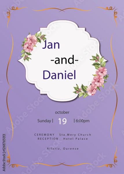 Obraz Beautiful wedding invitation cards