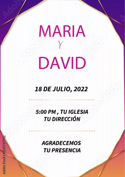 Obraz Beautiful wedding invitation card