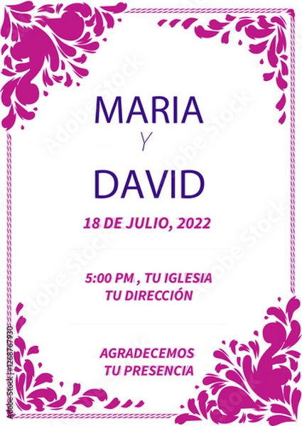 Obraz Beautiful wedding invitation card