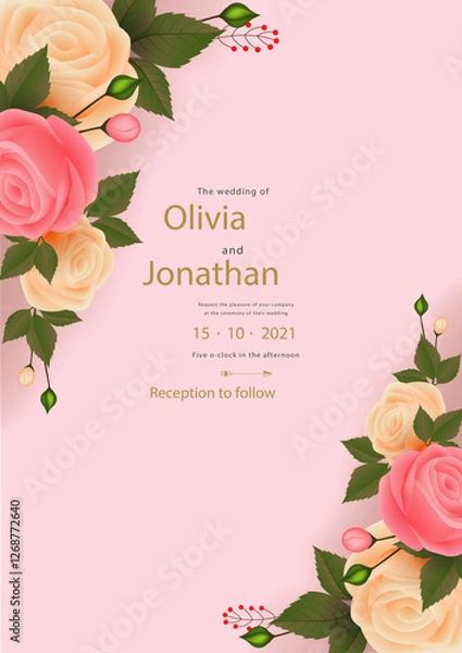 Obraz Beautiful wedding invitation cards
