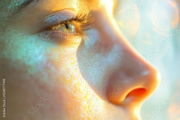 Fototapeta A spa-inspired image of clear skin highlighted under glowing natural light