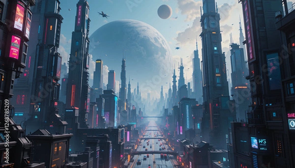 Fototapeta Advanced Metropolis of the Future