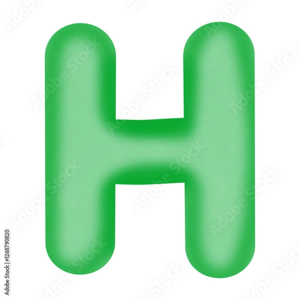 Obraz green letter H