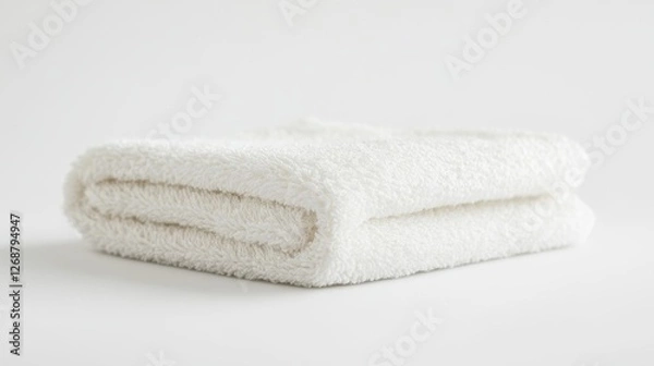 Fototapeta Soft White Towel on Isolated White Background for Checklist Purposes