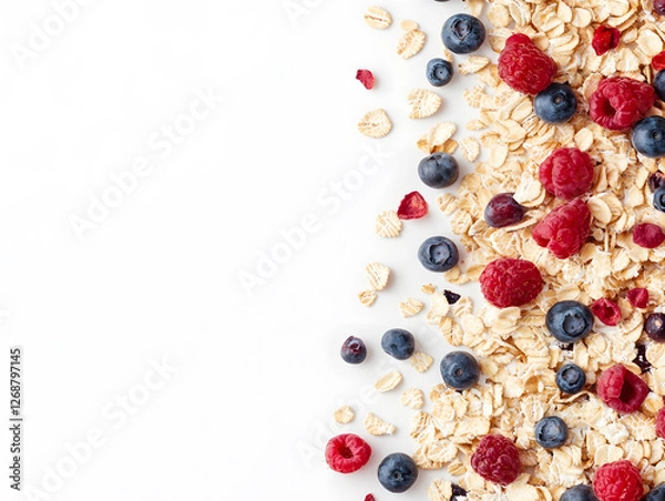 Fototapeta Muesli with berries breakfast presentation