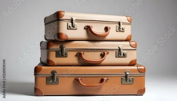 Obraz suitcases on white background