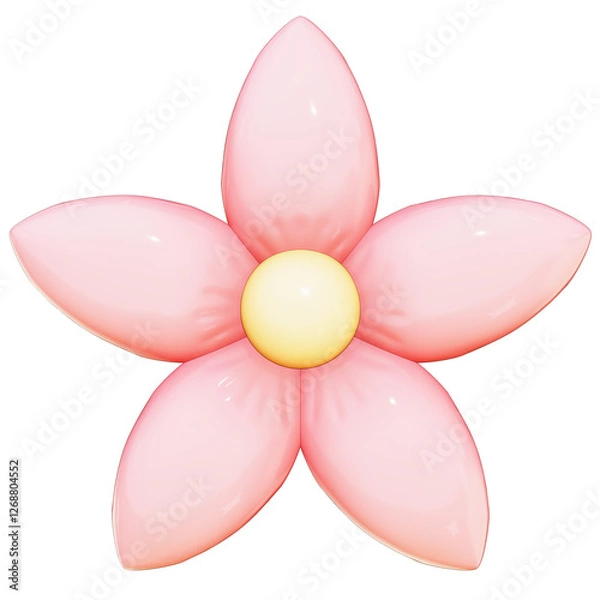 Fototapeta Easter Theme Cute Flower Deco on transparent background , 3D Rendering