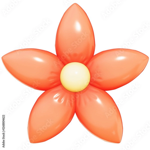 Fototapeta Easter Theme Cute Flower Deco on transparent background , 3D Rendering
