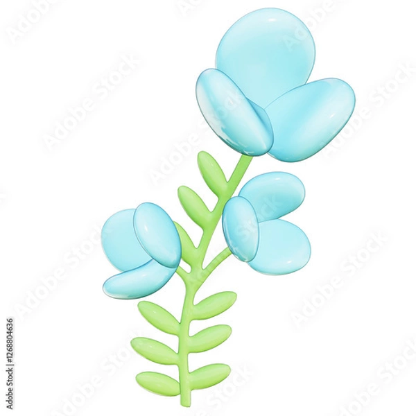 Fototapeta Easter Theme Cute Flower Deco on transparent background , 3D Rendering