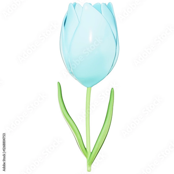 Fototapeta Easter Theme Cute Flower Deco on transparent background , 3D Rendering