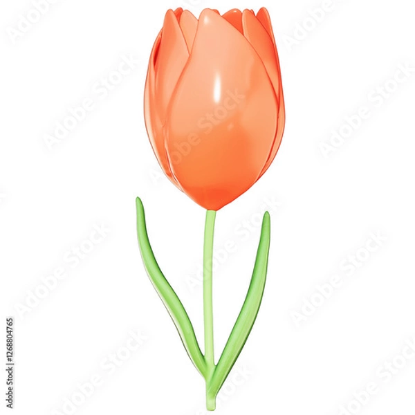 Fototapeta Easter Theme Cute Flower Deco on transparent background , 3D Rendering