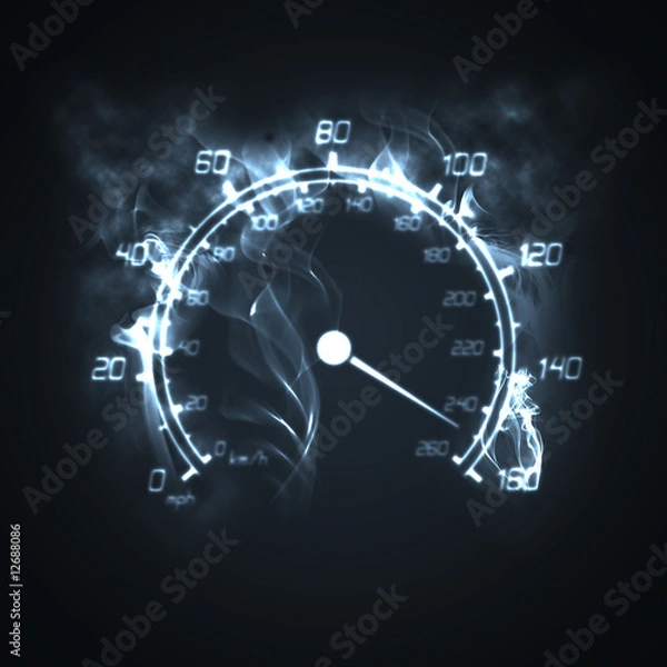 Obraz burning speedometer