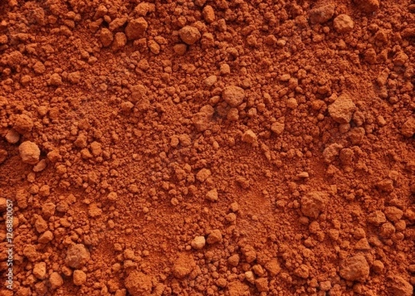 Fototapeta Red Clay Soil Texture Background - Full Frame Flat Surface Photography Backdrop