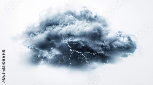 Fototapeta stormy sky with lightning bolt and dark clouds  background image