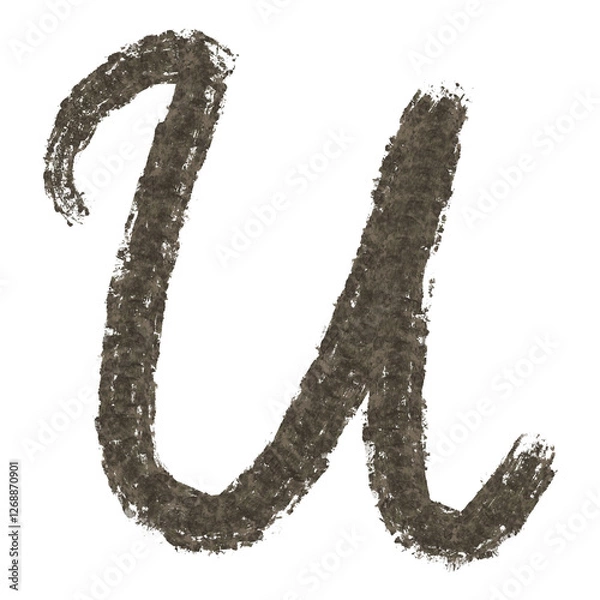 Fototapeta English Written Language U alphabet letter