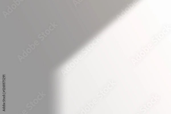 Fototapeta Shadow of the window on a gray background. Horizontal orientation, 3D rendering, overlay effect for photo