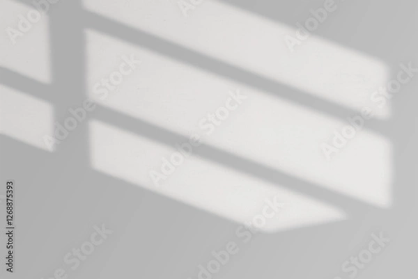 Fototapeta Shadow of the window on a gray background. Horizontal orientation, 3D rendering, overlay effect for photo