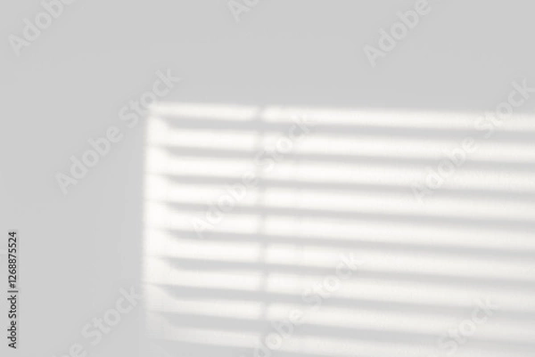 Fototapeta Shadow of the window on a gray background. Horizontal orientation, 3D rendering, overlay effect for photo