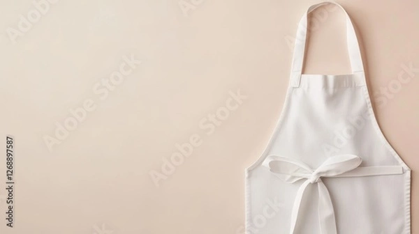 Fototapeta White apron ready for kitchen cooking tasks.
