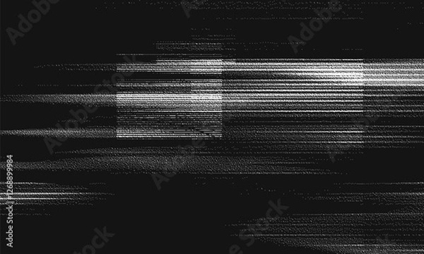 Fototapeta Glitch background. VHS grunge texture with noise effect and pixelation. Analog video digital errors. Retro pixel backdrop. Vector illustration.