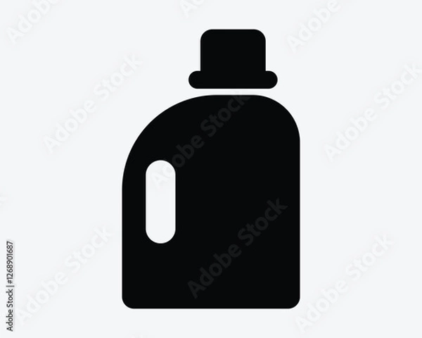 Fototapeta Laundry Detergent Bottle Soap Cleaning Supply Clean Wash Clothing Container Shape Black White Icon Sign Symbol Graphic Illustration Vector