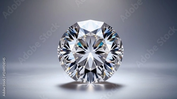 Fototapeta close up of a large classic-cut diamond showcased in exhibition, generative AI