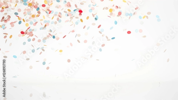 Fototapeta Pastel Confetti Falling on White Background