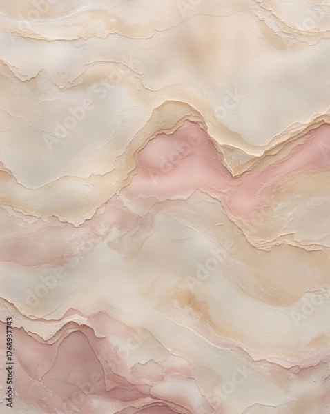 Fototapeta texture with a soft, marbled appearance. It features a blend of light beige, cream, and subtle pink hues, creating a smooth and calming visual effect. 