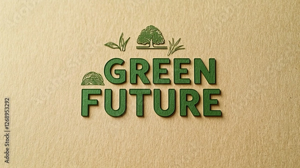 Obraz Eco Brand Green Future Logo on Recycled Paper