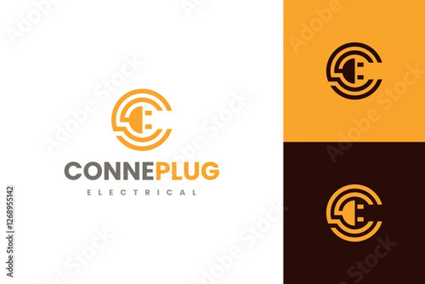 Obraz cable plug c letter logo vector