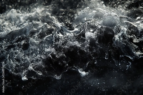 Fototapeta Cosmic dark matter  a deep black atmospheric texture with smooth motion and ultra realistic details