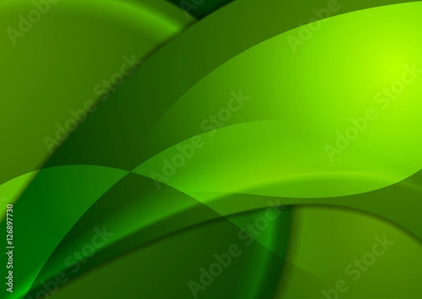 Fototapeta Bright green smooth waves vector background