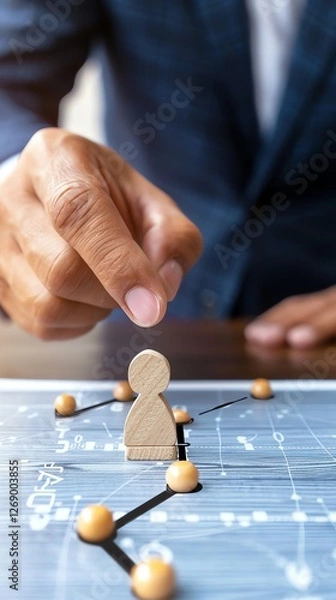 Obraz A structured roadmap diagram with milestone checkpoints represents planned steps in business development.