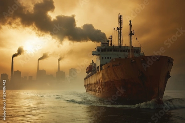 Fototapeta Ship in the ocean